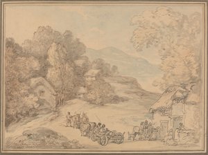 丘陵地帯にある村 作： Thomas Rowlandson