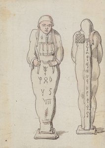 ミイラ、正面と背面の図 作： Thomas Rowlandson
