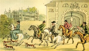 「高貴なハンティング・パーティー 作： Thomas Rowlandson