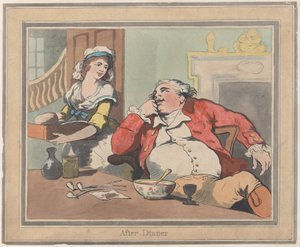 1789 年 10 月 22 日の夕食後、1789 年 10 月 22 日。 作： Thomas Rowlandson