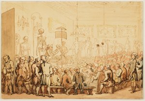 ロイヤル・アカデミー・オブ・アーツでの解剖学講義 作： Thomas Rowlandson
