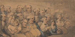 ドリューリー・レーン劇場での観劇 作： Thomas Rowlandson