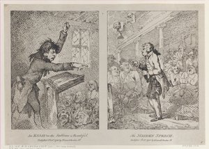 崇高で美しい、乙女のスピーチに関するエッセイ、1785 年 10 月 1 日、1785 年 10 月 1 日。 作： Thomas Rowlandson