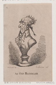 古い独身者、1808年、1808年。 作： Thomas Rowlandson
