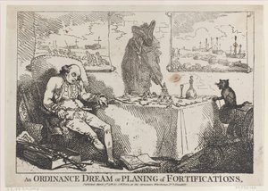 条例の夢または要塞の計画、1786 年 3 月 7 日、1786 年 3 月 7 日。 作： Thomas Rowlandson