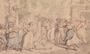 通りの怒っているシーン 作： Thomas Rowlandson