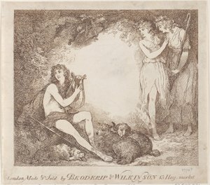 アポロ、リラ、ダフネ オペラ座のマリアンを描いたトレードカード、1797-99., 1797-99.