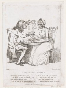 貪欲な恋人、1797 年 8 月 1 日、1797 年 8 月 1 日。 作： Thomas Rowlandson