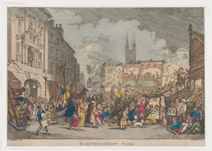 バーソロミューフェア、1807年、1807年。 作： Thomas Rowlandson