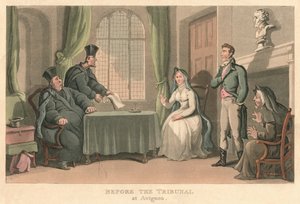 1818年、1821年、アヴィニョンの法廷の前 作： トーマス・ローランドソン