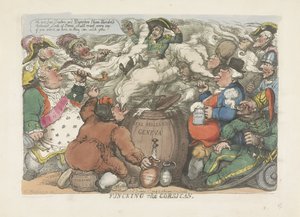 コルシカ島の燻蒸、1813 コルシカ島のファンク (オブジェクトのタイトル) 作： Thomas Rowlandson
