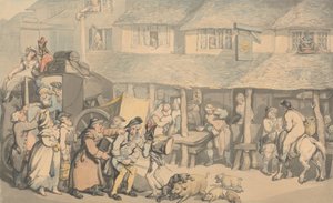 ボドミン・コーンウォール：駅馬車の到着 作： Thomas Rowlandson