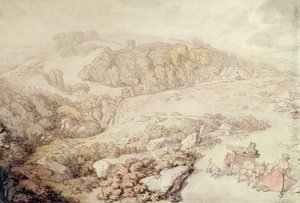 ボドミンムーア、ノースコーンウォール、1825年頃（ペンとインク、紙に水彩） 作： Thomas Rowlandson