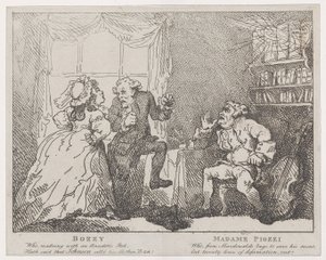Bozzy and Madame Piozzi Frontispiece, Bozzy and Piozzi by Peter Pindar, 1780-86., 1780-86. 作： Thomas Rowlandson