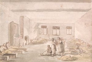 ブライドウェル、ザ・パス・ルーム、矯正施設 作： Thomas Rowlandson
