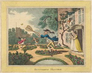 蝶の採集 作： Thomas Rowlandson