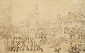 カーディフ（紙にインク＆ウォッシュ） 作： Thomas Rowlandson