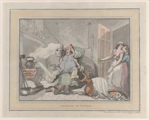 不注意な注意、1789 年 2 月 1 日、1789 年 2 月 1 日。 作： Thomas Rowlandson