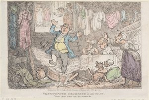 泥の中のクリストファー・クラブツリー: 親愛なる、親愛なる、何が問題なのか、1807., 1807. 作： Thomas Rowlandson