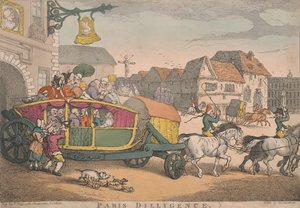 コーチング：パリ・ディリジェンス 作： Thomas Rowlandson