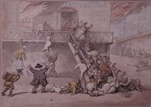 コックバーンのシアター・オン・ファイア 作： Thomas Rowlandson
