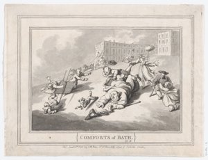 風呂の快適さ、プレート12、1798年1月6日、1798年1月6日。 作： Thomas Rowlandson
