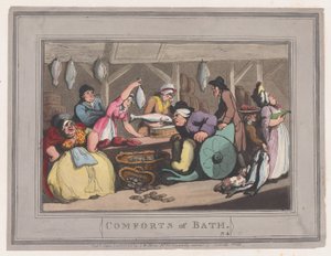 Comforts of Bath、プレート 4、1798 年 1 月 6 日、1798 年 1 月 6 日。 作： Thomas Rowlandson