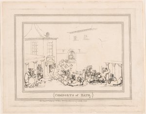 Comforts of Bath、プレート 7、1798 年 1 月 6 日、1798 年 1 月 6 日。 作： Thomas Rowlandson