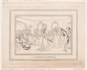 Comforts of Bath、プレート 8、1798 年 1 月 6 日、1798 年 1 月 6 日。 作： Thomas Rowlandson