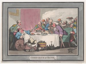 Comforts of Bath、プレート 9、1798 年 1 月 6 日、1798 年 1 月 6 日。 作： Thomas Rowlandson