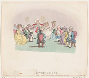 会話、1803 年 3 月 20 日、1803 年 3 月 20 日。 作： Thomas Rowlandson