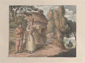 コーンウォール、見晴らし屋、コーンウォールの景色、1812年、1812. 作： Thomas Rowlandson