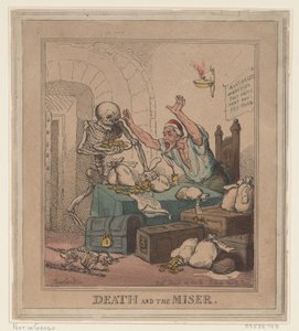 死と守銭奴、1801 年 12 月 20 日、1801 年 12 月 20 日。 作： Thomas Rowlandson