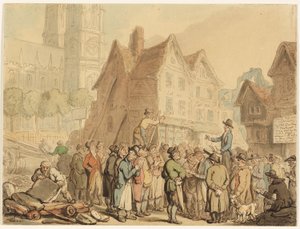 ウェストミンスター寺院の北にある古い家屋の解体 作： Thomas Rowlandson