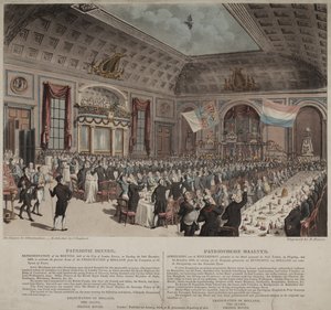 フランスからのオランダ解放を祝うディナー、シティオブロンドンタバーン、ビショップスゲート、1814年（アクアチント）