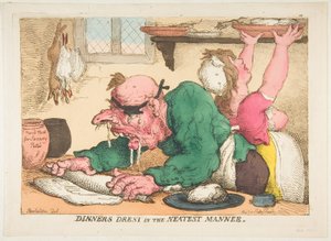 1811年10月、最も美しい方法で夕食をとる。 作： Thomas Rowlandson