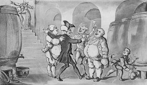セラーから解放されたドクター構文、1817 作： Thomas Rowlandson
