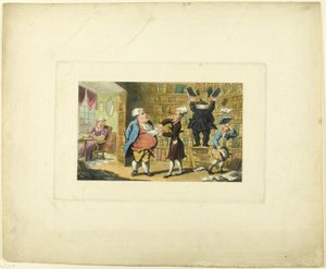 The Tour of Doctor Syntax より、Doctor Syntax と本の売り手 作： Thomas Rowlandson
