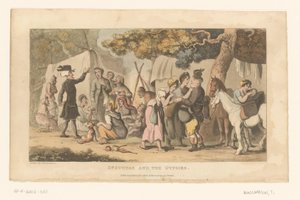 ロマのキャンプにいるドクター・シンタックス 作： Thomas Rowlandson