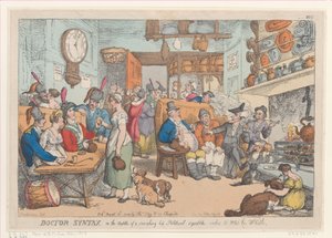 1813 年 8 月 31 日、ドクター シンタックス、政治的な論争が熱く燃え上がる中、Whe... に願いを込めて。 作： Thomas Rowlandson
