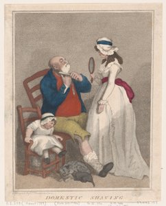 ドメスティック シェービング、1786 年 8 月 21 日、1786 年 8 月 21 日。 作： Thomas Rowlandson