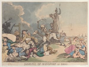 1800 年の独占の崩壊、1800 年 8 月 14 日、1800 年 8 月 14 日。 作： Thomas Rowlandson