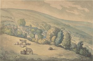 サセックス州ダウンランズ、1780-1827年。 作： Thomas Rowlandson