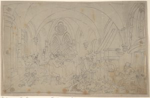 『ドクター・シンタックスと老いた狐狩りたち』 作： Thomas Rowlandson
