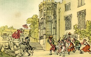 ドクター・シンタックスとミツバチ」。 作： Thomas Rowlandson