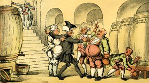 セラーから解放されたDr.Syntax」。 作： Thomas Rowlandson