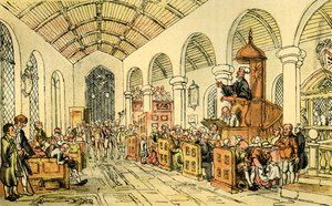 ドクターシンタックスの説法」。 作： Thomas Rowlandson