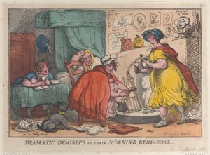 1810 年 9 月 30 日のモーニング リハーサルでのドラマチックなデミレプス。, September 30, 1810. 作： Thomas Rowlandson