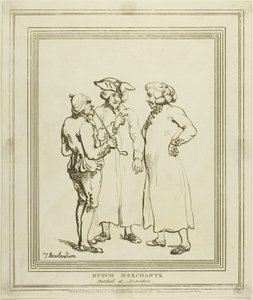 アムステルダムでスケッチされたオランダの商人 作： Thomas Rowlandson