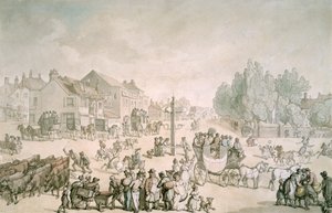 象と城、サザーク、ロンドン、c1805-c1820 作： Thomas Rowlandson